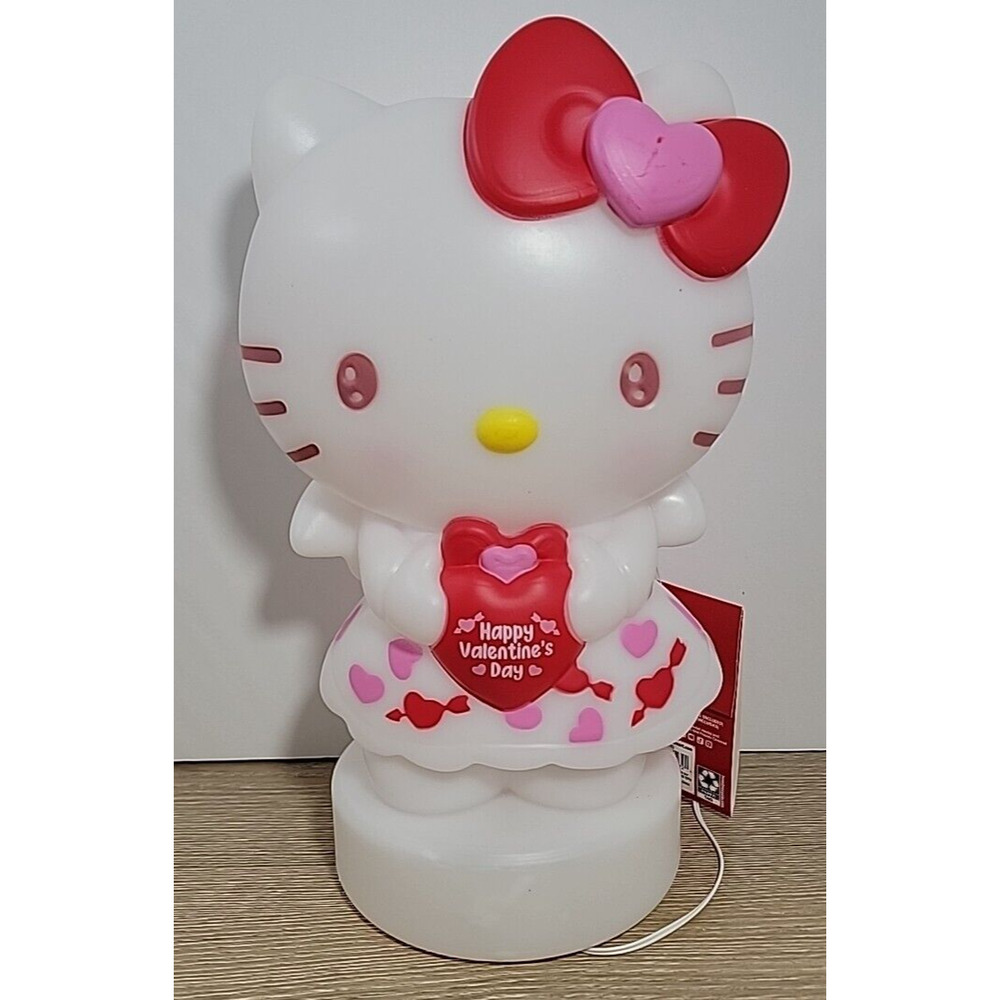 Hello Kitty Valentine's Lighted LED Indoor Blow Mold By GEMMY 12" NEW